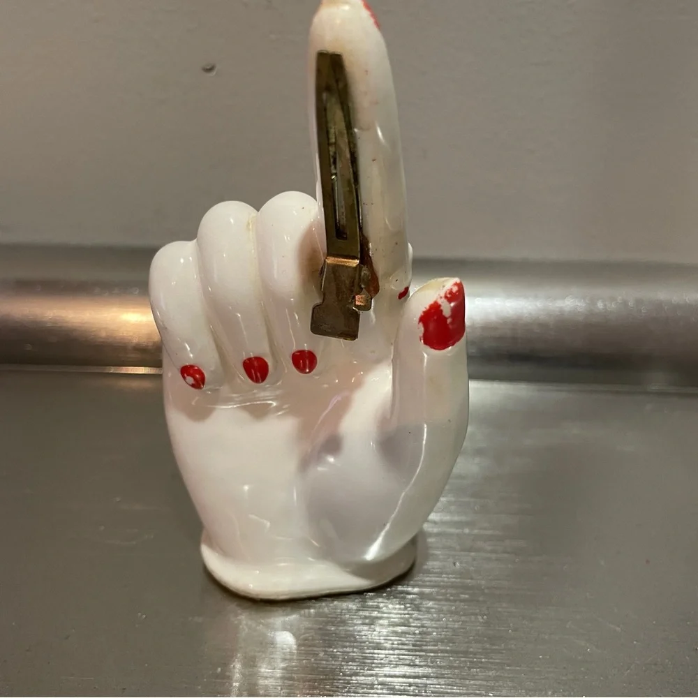 Vintage MG Japan Ceramic Reminder Hand Figurine - 'Don't Forget!' Kitsch Decor - Picture 3 of 10